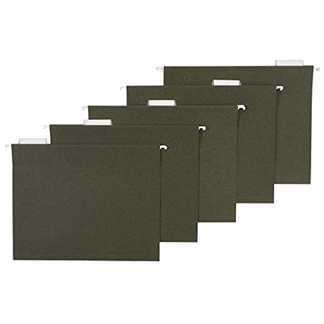 Amazon Basics Hanging File Folders Letter Size Standard Green 15-Cut Tabs