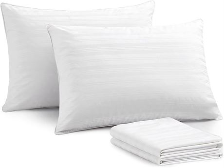 puredown Natural Goose Feather Down Bed Pillows for Sleeping 20x26in
