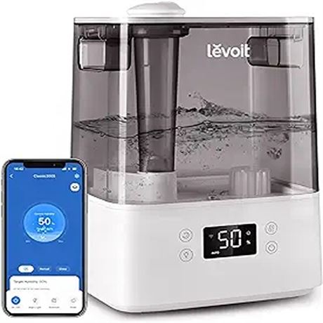 LEVOIT Smart Humidifiers for Bedroom Large Room Home(6L) Cool Mist Top Fill Ess