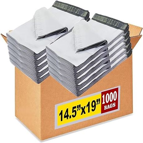 iMBAPrice 14.5x19 Inches White Poly Mailers 1000-Pack ML Size 6 Poly Mailing