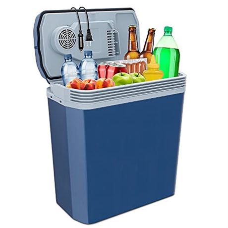 Ivation 24L Electric Cooler & Warmer Portable Car Fridge with Handle