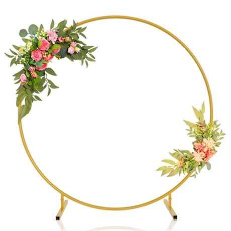 6.6ft Round Backdrop Stand Stable Balloon Arch Stand Metal Wedding Arch Backd