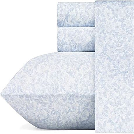 Laura Ashley - Queen Sheets Soft Sateen Cotton Bedding Set - Sleek Smooth & B