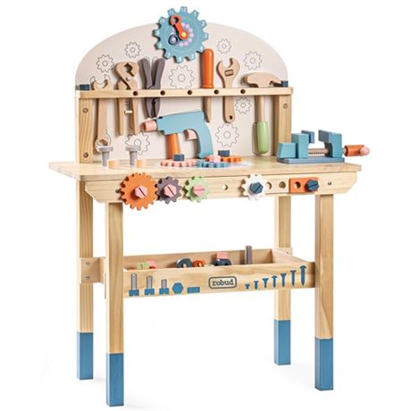ROBUD Large Wooden Play Tool Workbench Set for Kid