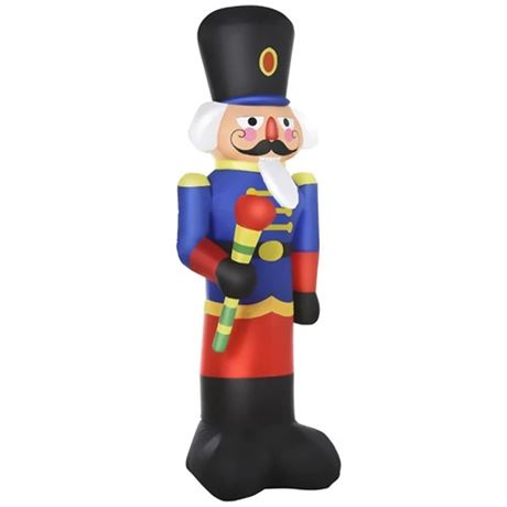HOMCOM 8ft Christmas Inflatables Outdoor Decorations Nutcracker Toy Soldier