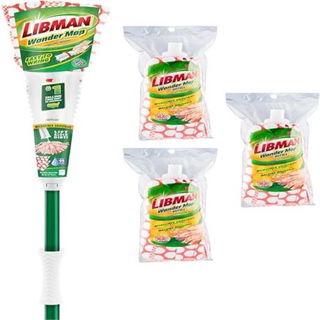 Libman Wonder Mop & Refills Kit  for Tough Messes and Powerful Cleanu