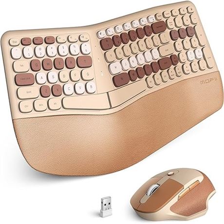 MOFII Ergonomic Wireless Keyboard and Mouse Combo 2.4G Full Size Ergo Split Key