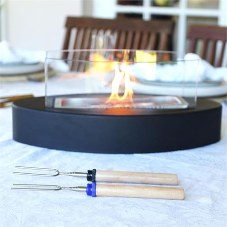 Moon & Starz Tabletop Fire Pit Tabletop Fire Pit Bowl with 2 Extendable Roasti