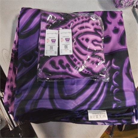 3 PCS Bed Set Queen Size Purple