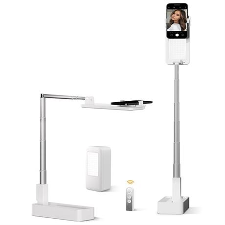 SupeDesk Phone Stand For RecordingWith LED LightSelfie StandPortable Extendabl