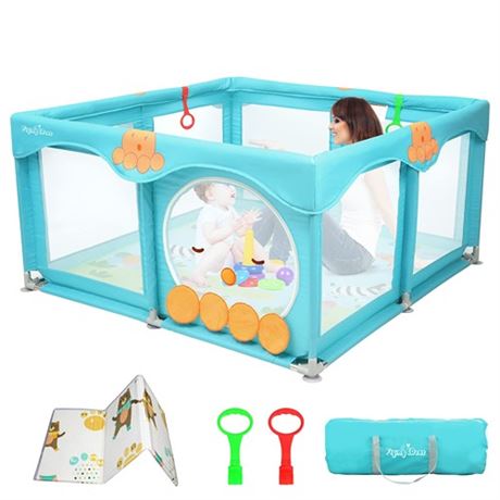 Baby Playpen with Mat Cute Baby Play Yards Baby Playpen for Babies and Toddle