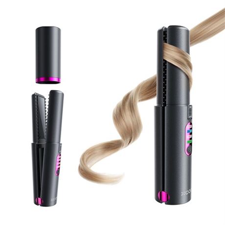 XCOOL Cordless Hair Straightener and Curler 2 in 1 Mini Curling Iron Straighten