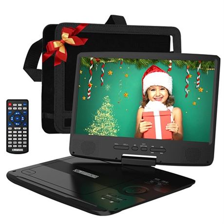 12 Portable DVD Player with 5-Hour Rechargeable Battery 10.1 HD Swivel Displa