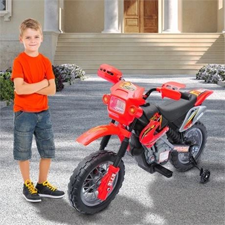 Qaba 6V Kids Motorcycle Dirt Bike Electric Battery-Powered Ride-On Toy