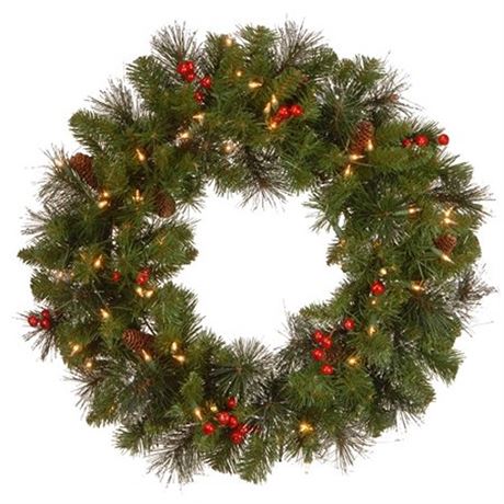 National Tree Company  Wreaths Green - Crestwood Spruce Pre-Lit Wreath