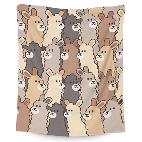Llama Throws - Soft Fuzzy Blanket Throw for Kids Boys Girls - 50 x 40 Inches