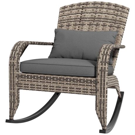 Outsunny Adirondack Chair Outdoor Wicker Rocking Chair
