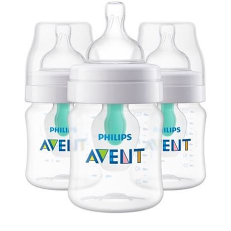 Philips Avent Anti-colic Baby Bottle with AirFree Vent  4oz  3pk  Clear  SCY701