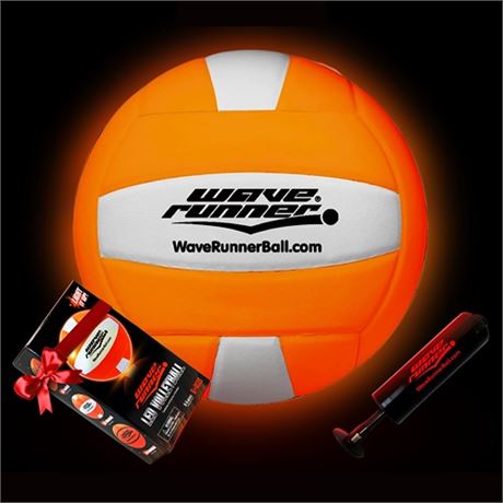 Wave Runner LED Light-Up Volleyball- Glow in The Dark Volleyball Games- Size 10