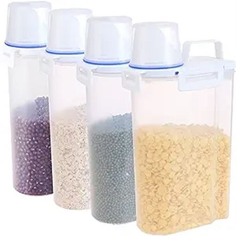 4Pack Food Storage Containers with Lids Airtight and Measuring Cup for FlourSug