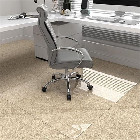 2 Pieces. Heavy Duty Office Chair Mat for Carpet and Hardwood Floors48 x 36