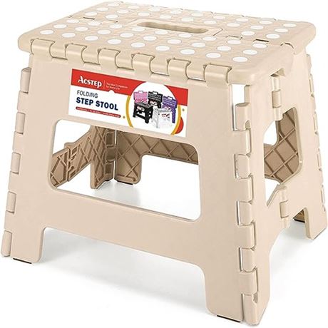 ACSTEP Folding Step Stool Lightweight Plastic Step Stool 9 Inch Foldable Step