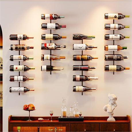 12 Bottle Wall Mounted Wine Rack Adjustable Tier Wall Hanging Wine Holder Towel
