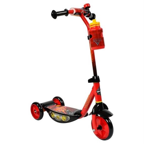 Huffy Disney Pixar Cars Preschool Scooter with Lights Bell & A Water Bottle...