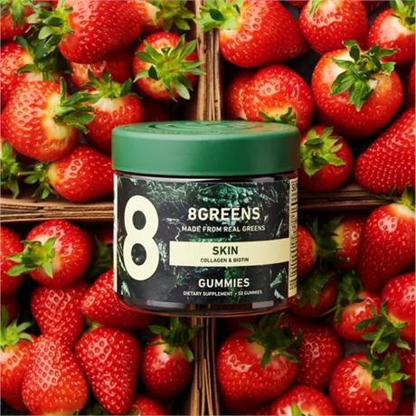 8Greens Skin Gummies with Collagen & Biotin Dietary Supplement - 50ct