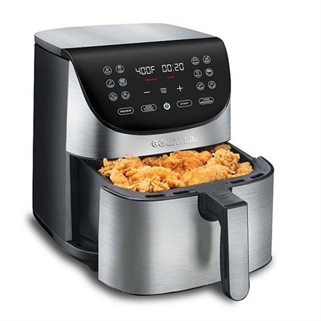 Gourmia 7-Quart Digital Air Fryer with Guided Cooking  Easy Clean  Stainless St