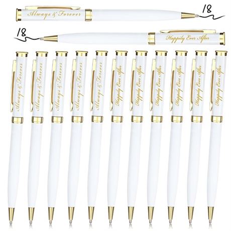 Fumete Wedding Pens Ballpoint Bridal Party Black Ink Twist Ballpoint Pens Alway