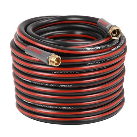 YAMATIC Garden Hose 58 in x 75 ft with Swivel Fitting Kink Free Water hose wit