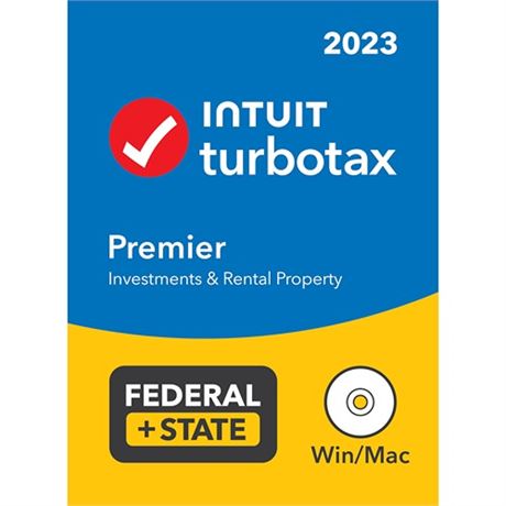 TurboTax Premier 2023 Tax Software Federal & Stat