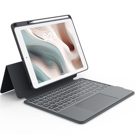 CHESONA Rugged Keyboard Case for iPad 9th 20228th7th Generation Magnetic Deta
