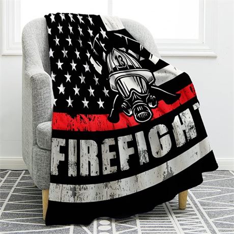 Jekeno Fire Firefighter Blanket Fireman Gifts for Men Women Boy Dad Husband So
