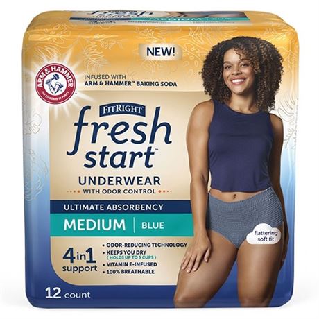 FitRight Fresh Start Incontinence Underwear for Women  Ultimate Absorbency  Med