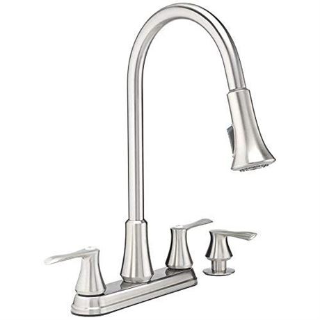 Project Source Stainless Steel 2-Handle Pull-down Kitchen Faucet