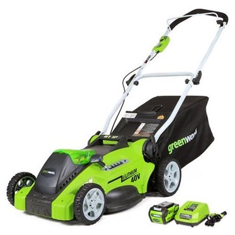 Greenworks 40V 16  Battery Powered Push Lawn Mower with 4.0 Ah Battery 25322