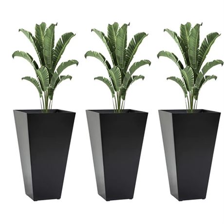 Outsunny Set of 3 Tall Planters with Drainage Hole 28