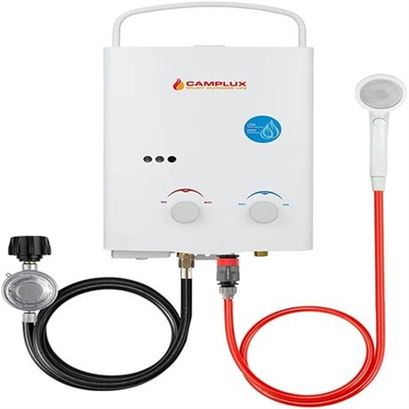 Camplux 5L Outdoor Portable Water Heater 1.32 GPM Tankless Propane Gas Water He