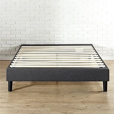 Curtis Upholstered Platform Bed Frame Queen  Grey