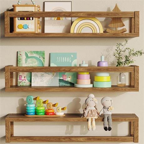 TidyCorner Shelves for Wall Nursery Book Shelves 4.72 inches Wide Set of 3 Wall