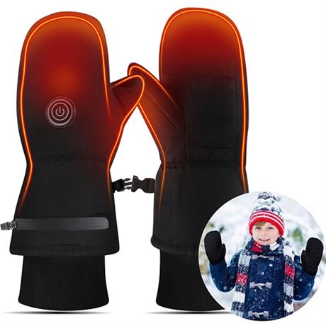 Eurzom Heated Mittens Kids Electric Heated Gloves Children Battery Powered Glov