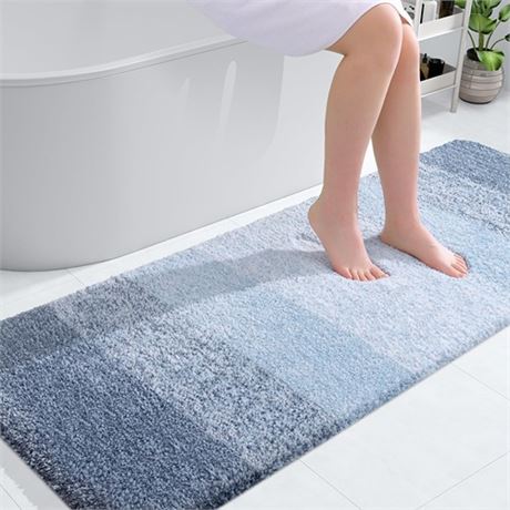 OLANLY Luxury Bathroom Rug Mat 59x24 Extra Soft and Absorbent Microfiber Bath R