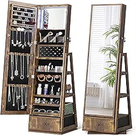 Nicetree 360 Swivel Jewelry Cabinet with Lights T