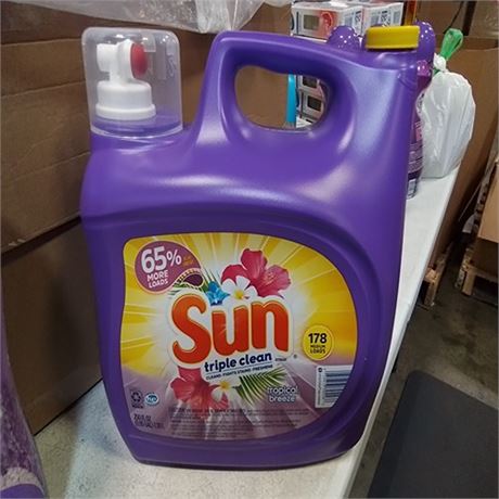 Sun Liquid Laundry Detergent Tropical Breeze 250 Ounce 178 Loads