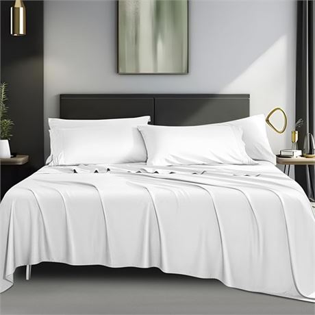 Shilucheng 6-Piece Sheets SetRayon Derived from Bamboo_ Sheets Cooling & Breath