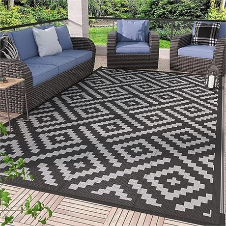 Model Could Vary. Outdoor Rug for Patio Clearance9x12 Waterproof Large MatRe