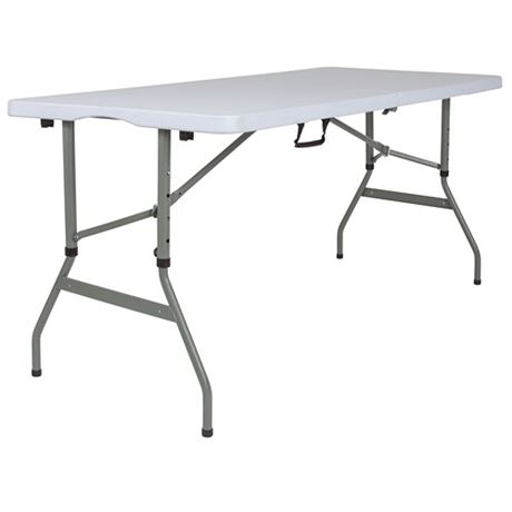 Flash Furniture RB-3050FH-ADJ-GG Rectangular Folding Table W Granite White Pla