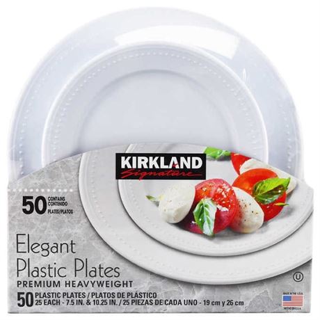 Kirkland Signature Elegant Plastic Plates - 50 Count